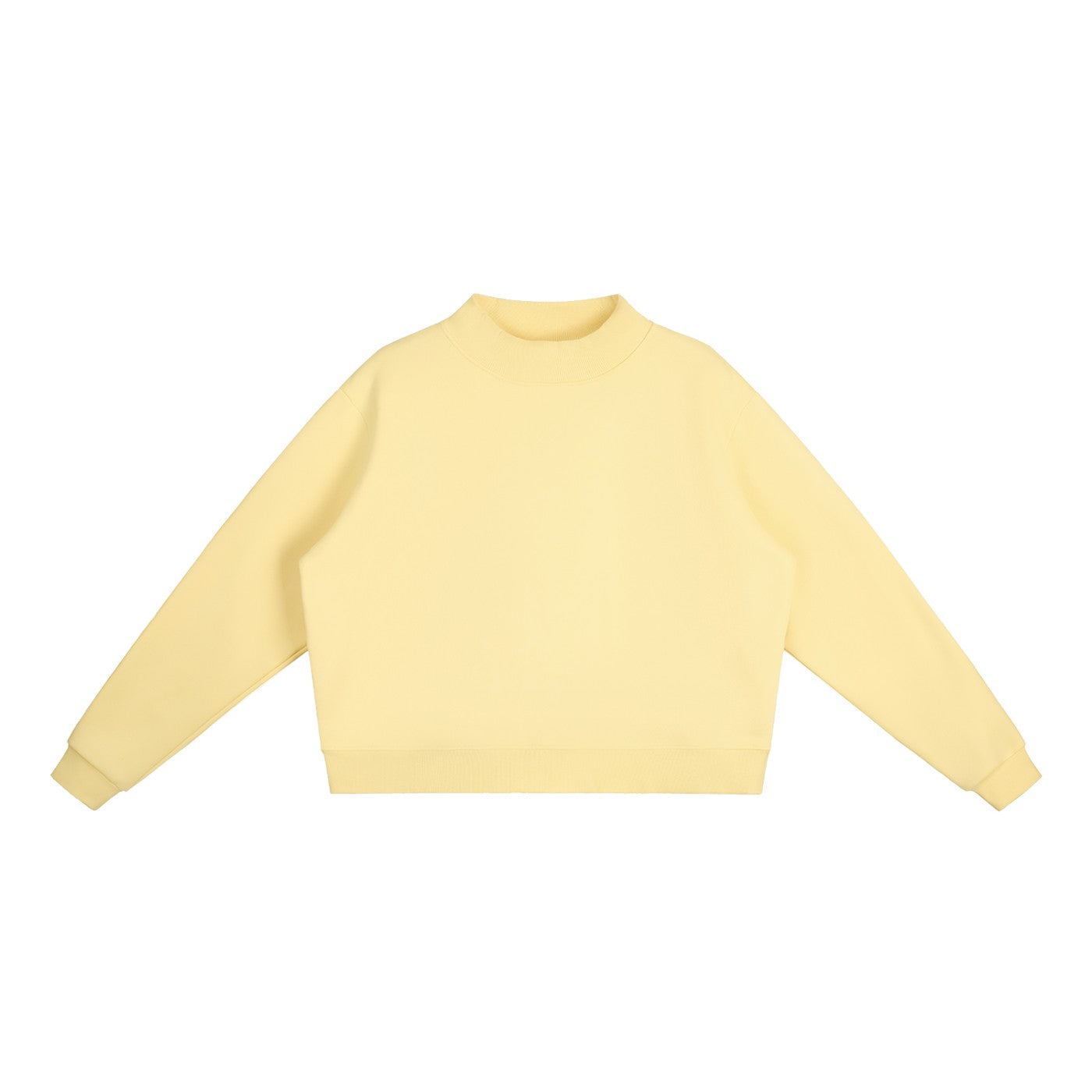 Sweat crop col montant original CHT'M jaune, vue de face
