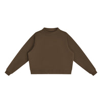 Sweat crop col montant original CHT'M marron, vue de face