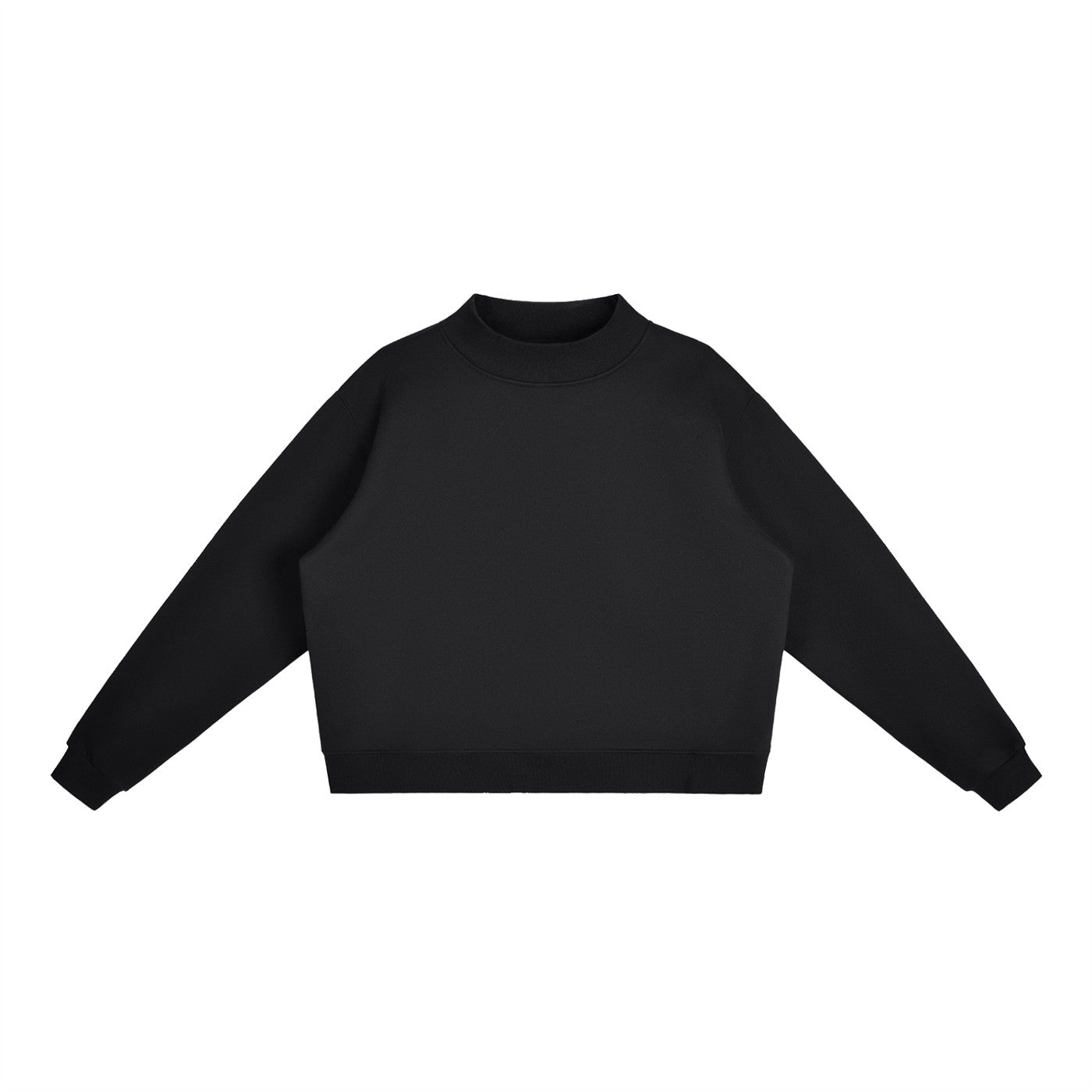 Sweat crop col montant original CHT'M noir, vue de face