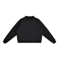 Sweat crop col montant original CHT'M noir, vue de face
