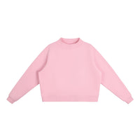 Sweat crop col montant original CHT'M rose, vue de face