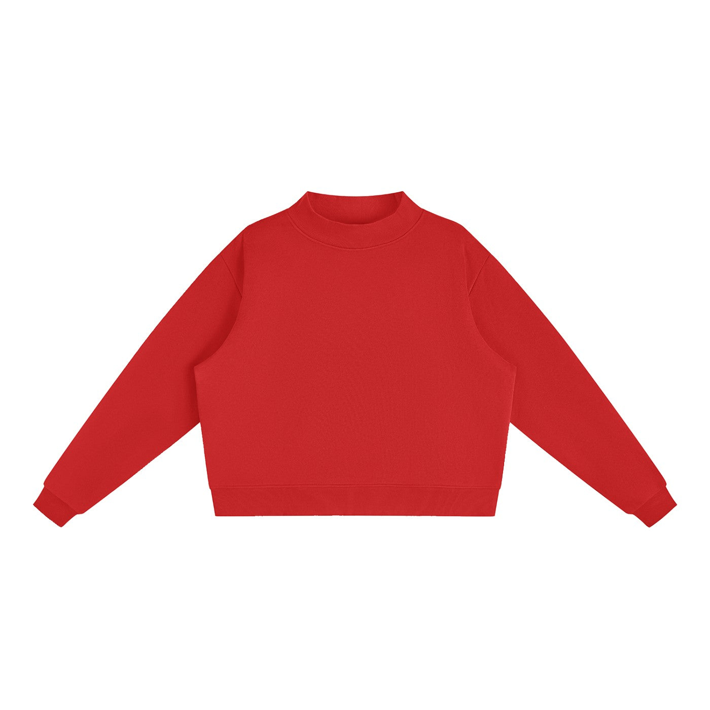 Sweat crop col montant original CHT'M rouge, vue de face