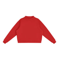 Sweat crop col montant original CHT'M rouge, vue de face