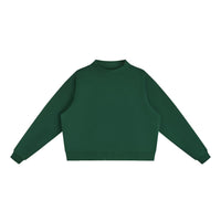 Sweat crop col montant original CHT'M vert foncé, vue de face