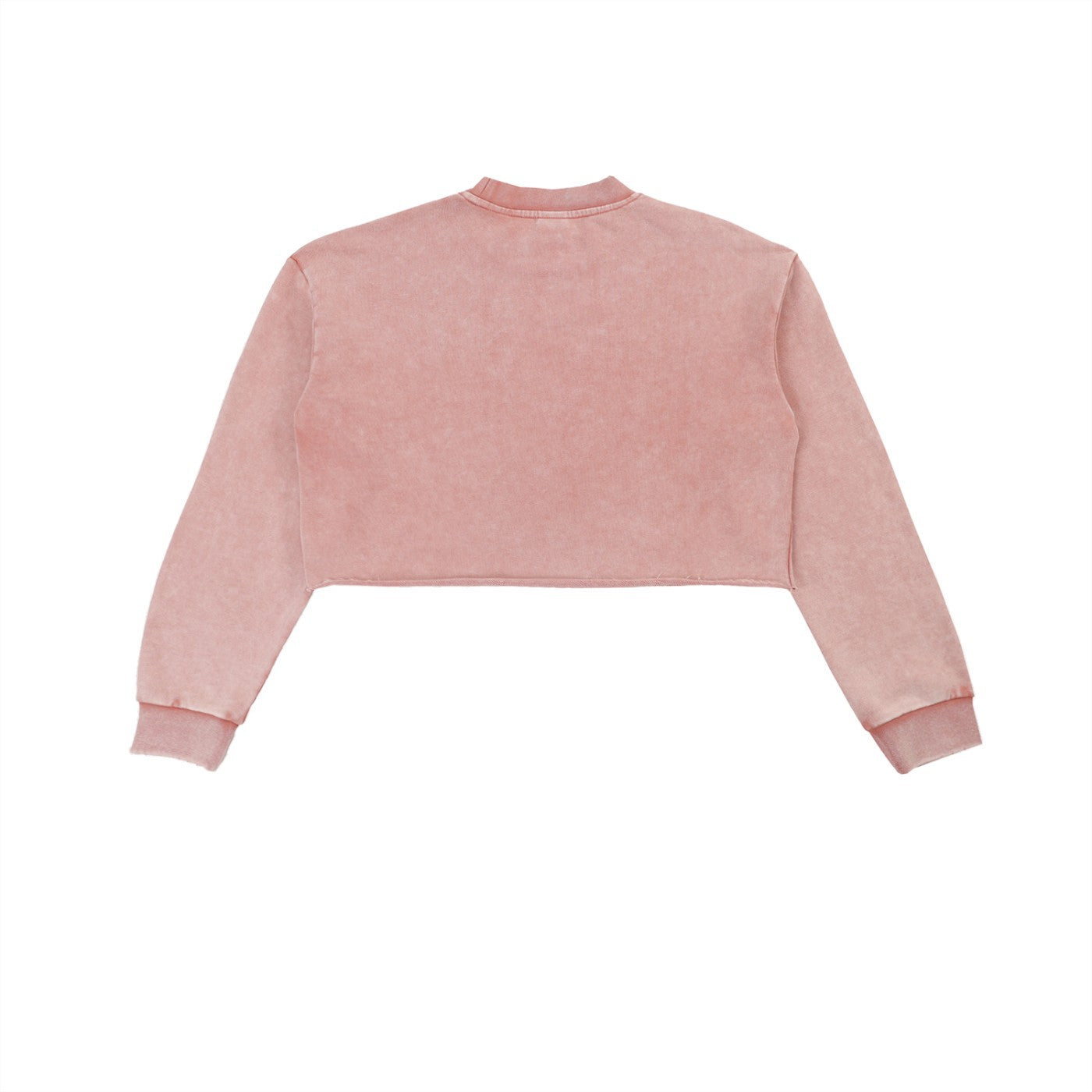 Sweat crop top femme délavé rose vu de dos