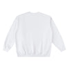 Dos du pull oversize drum and bass blanc, bandes contrastées aux épaules et manches