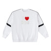 Pull oversize I LOVE DNB blanc, sweat drum and bass original, vue de face