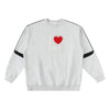 Pull oversize I LOVE DNB gris chiné, sweat drum and bass streetwear, vue de face