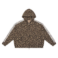 Sweat zippé léopard original brun, vue de face