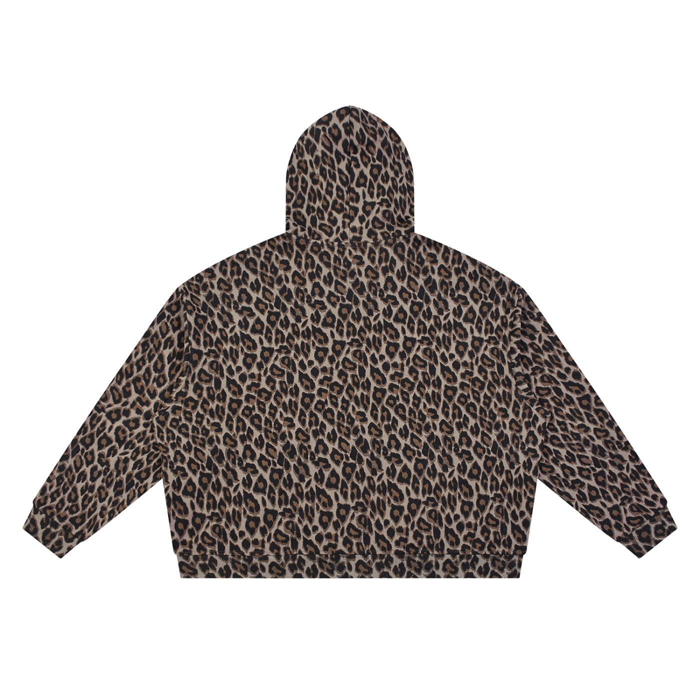 Sweat zippé léopard taupe clair, vue de dos