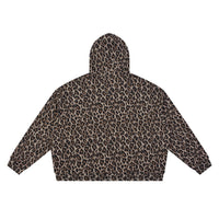 Sweat zippé léopard taupe clair, vue de dos