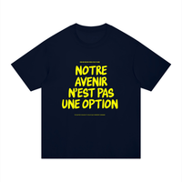 T-shirt Gen Z Notre avenir n'est pas une option bleu marine, vue de face – t-shirt manif original CHT'M