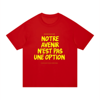 T-shirt Gen Z Notre avenir n'est pas une option rouge, vue de face – t-shirt manif original CHT'M