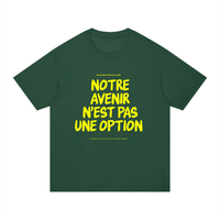 T-shirt Gen Z Notre avenir n'est pas une option vert bouteille, vue de face – t-shirt manif original CHT'M