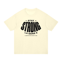 T-shirt Gen Z Stay Strong la Gène Z crème, vue de face – t-shirt manif original CHT'M