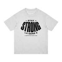 T-shirt Gen Z Stay Strong la Gène Z gris avoine, vue de face – t-shirt manif original CHT'M