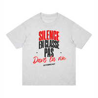 T-shirt Gen Z Silence en classe, pas dans la rue gris clair, vue de face – t-shirt manif original CHT'M