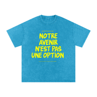 T-shirt Gen Z Notre avenir n'est pas une option bleu lagon, vue de face – t-shirt manif original CHT'M