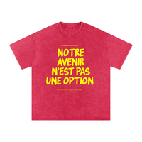 T-shirt Gen Z Notre avenir n'est pas une option rouge foncé, vue de face – t-shirt manif original CHT'M