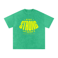 T-shirt Gen Z Stay Strong la Gène Z vert prairie, vue de face – t-shirt manif original CHT'M