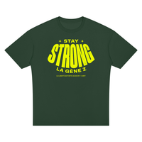T-shirt Gen Z Stay Strong la Gène Z vert bouteille, vue de face – t-shirt manif original CHT'M