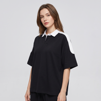 T-shirt bandes contrastantes noir CHT'M Boutique porté femme streetwear belge