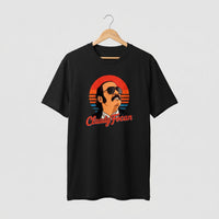 T-shirt Claudy Focan noir sur cintre, produit seul, vue face