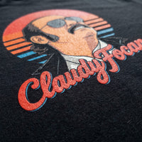 Macro sur l'impression du design Claudy Focan, texture et qualité du tissu