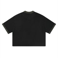 Dos du t-shirt crop boxy skate délavé noir CHT'M, coupe oversized épaules tombantes