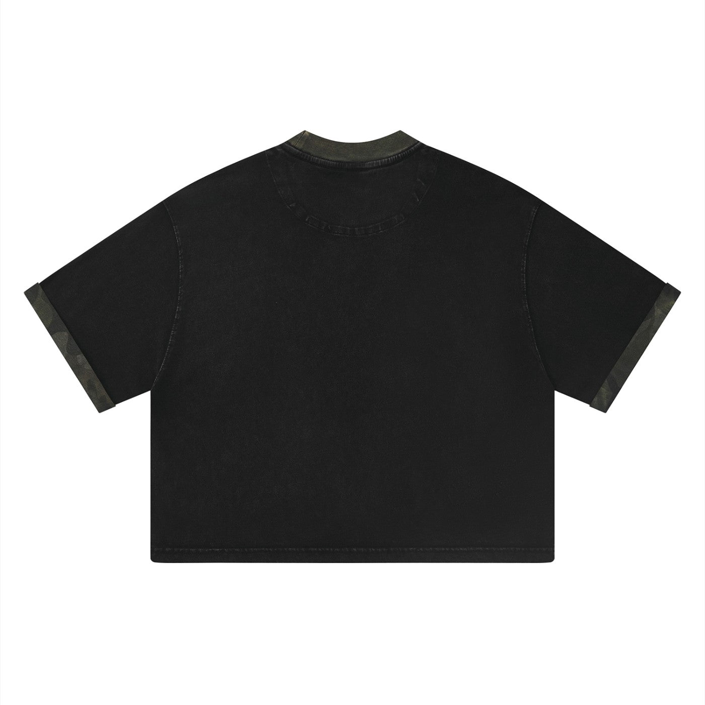 Dos du t-shirt crop boxy skate délavé noir CHT'M, coupe oversized épaules tombantes