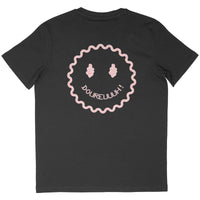 Dos du t-shirt festival noir avec smiley acid holographique DOUREUUUH !