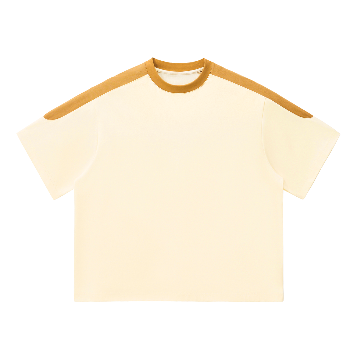 T-shirt oversize original colorblock abricot et jaune porté - CHT'M Boutique