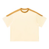 T-shirt oversize original colorblock abricot et jaune porté - CHT'M Boutique