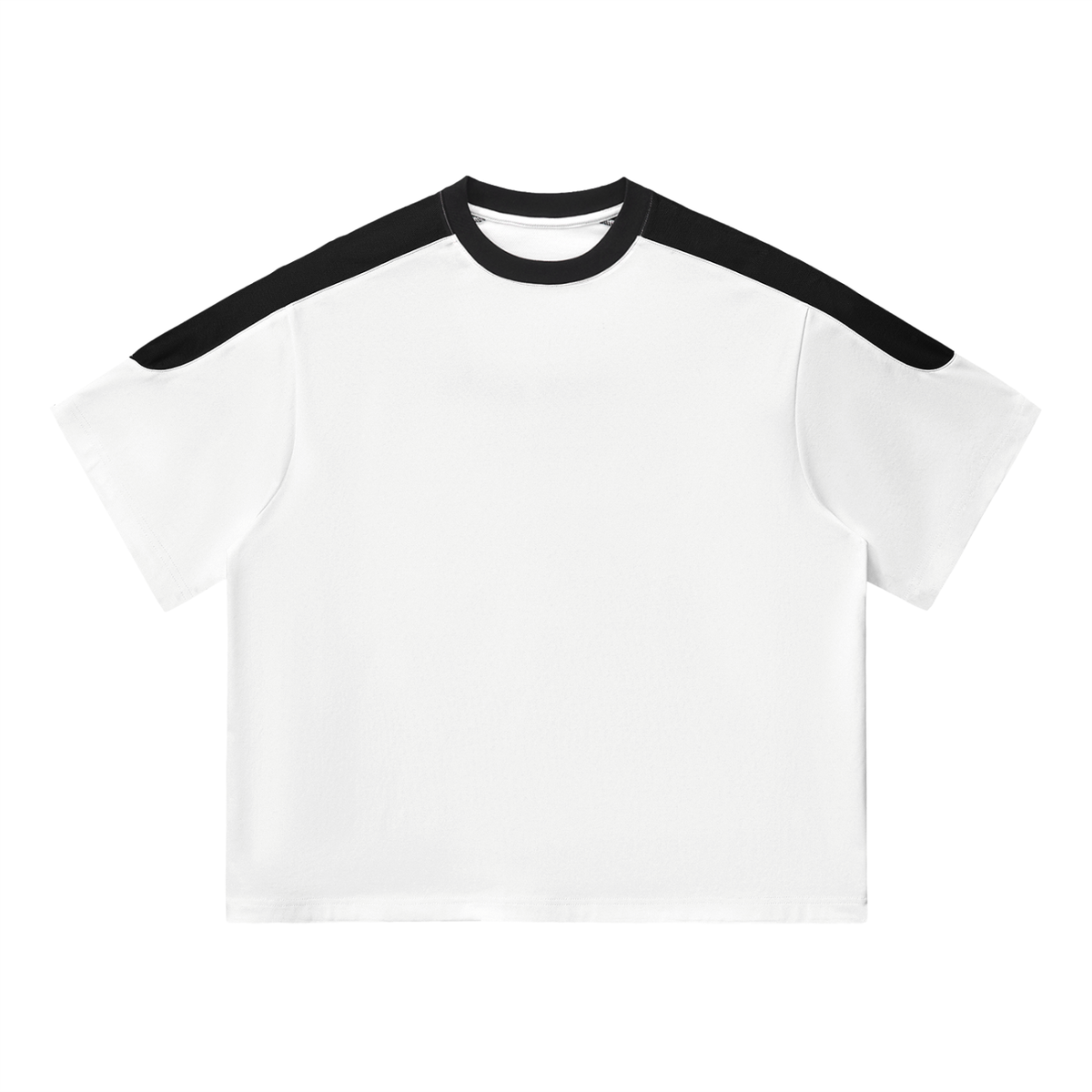 T-shirt oversize original colorblock blanc et noir porté - CHT'M Boutique