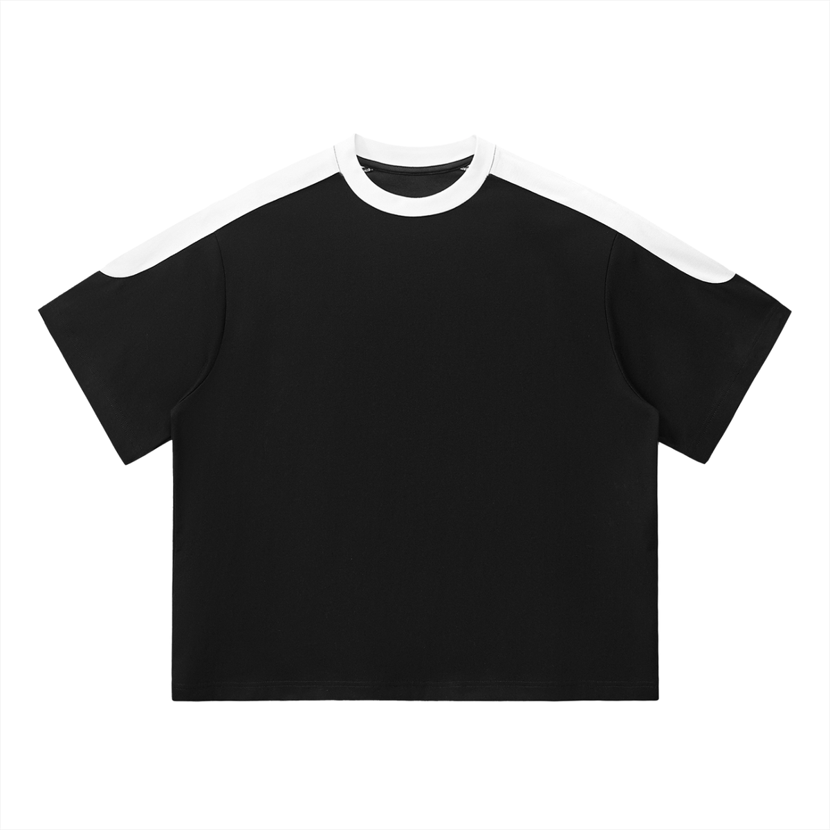 T-shirt oversize original colorblock noir et blanc porté - CHT'M Boutique