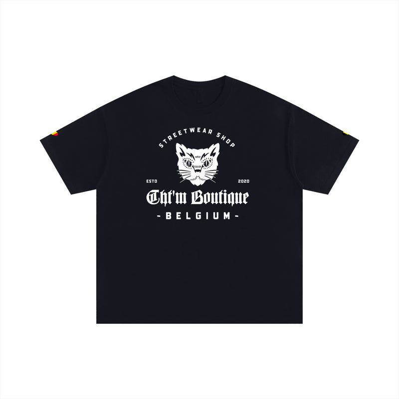 T-shirt Oversized Original CHT'M – Logo Chat Streetwear Belge Noir
