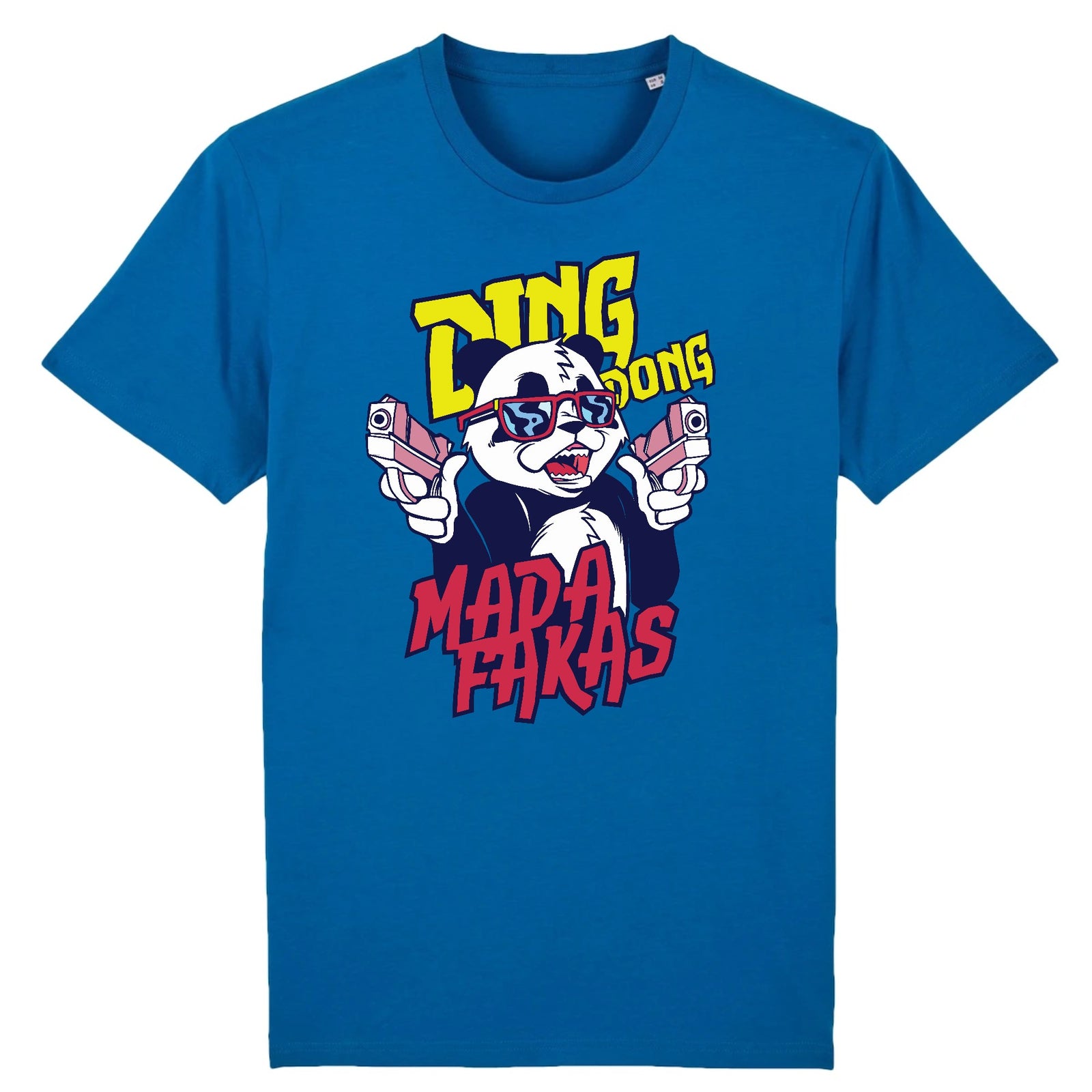 T-shirt panda original bleu roi, design panda humour décalé CHT'M Boutique