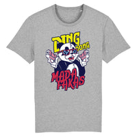 T-shirt panda original gris, panda gangster imprimé en France sur coton biologique