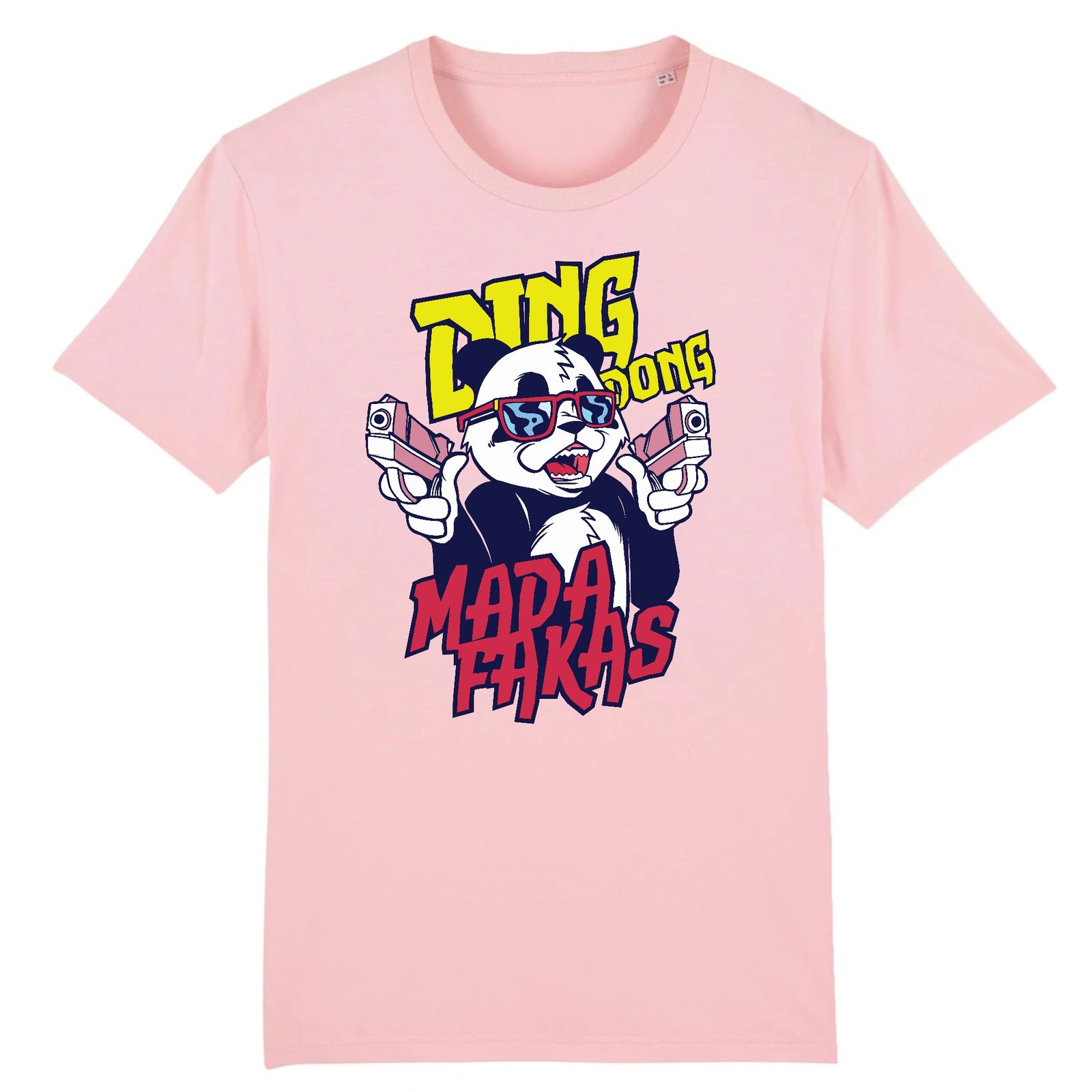 T-shirt panda original rose, panda à lunettes de soleil, coupe unisexe