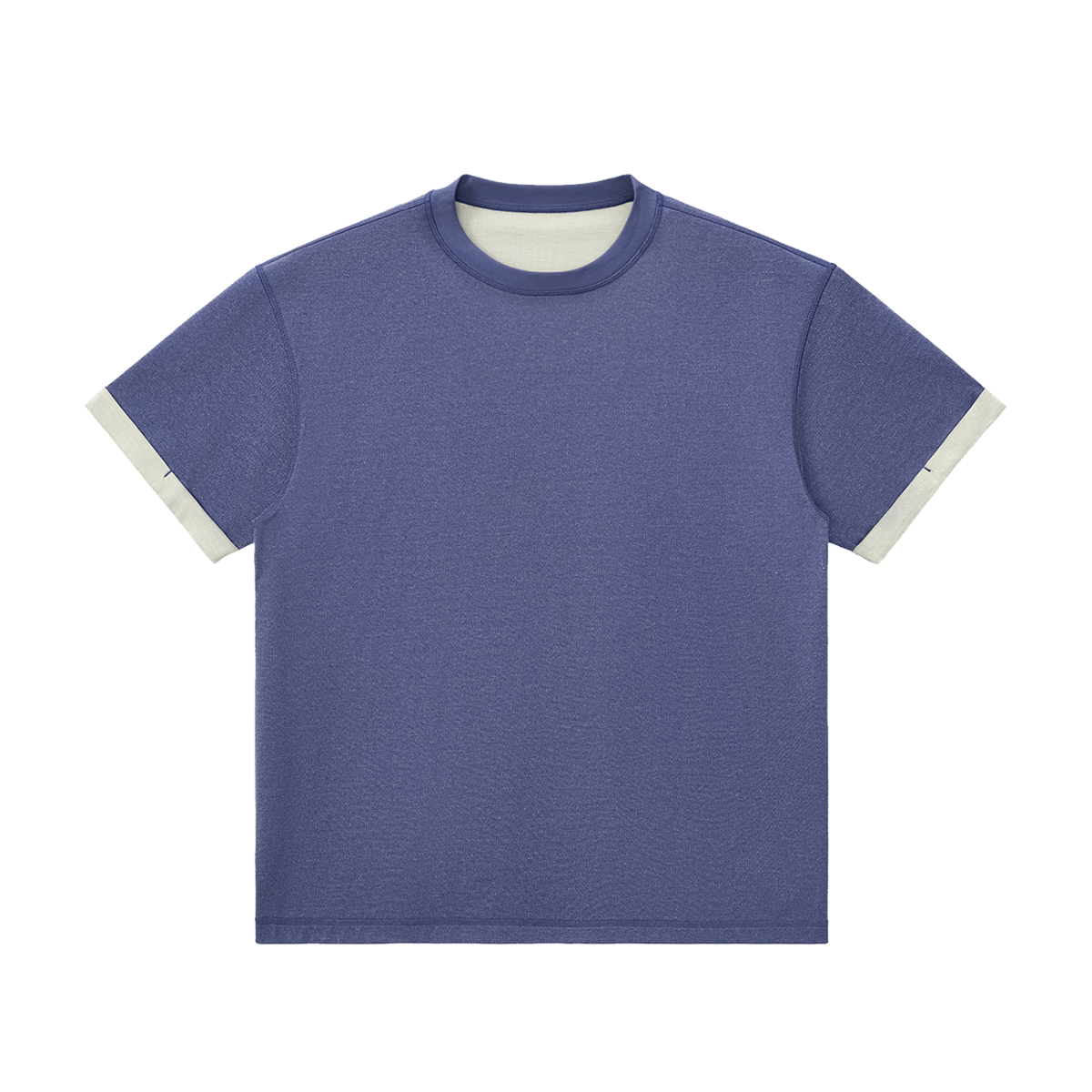 T-shirt original poignets contrastés bleu nuit porté - CHT'M Boutique