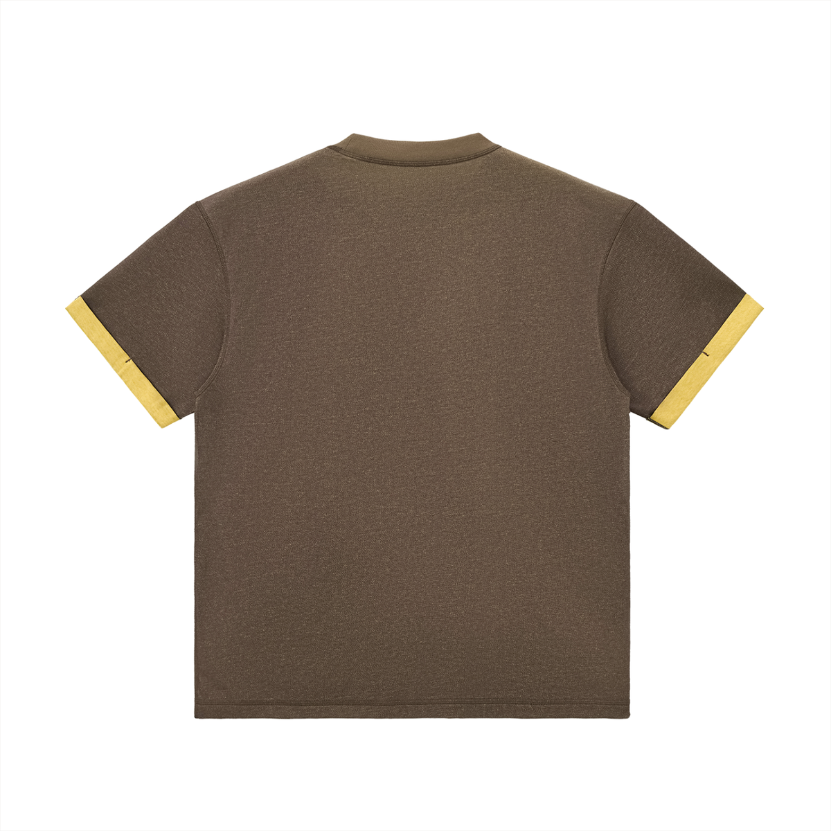 T-shirt original poignets contrastés marron porté - CHT'M Boutique