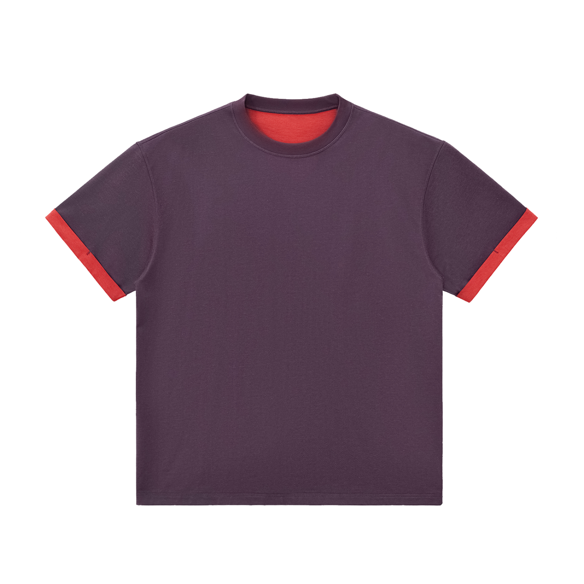 T-shirt original poignets contrastés violet porté - CHT'M Boutique