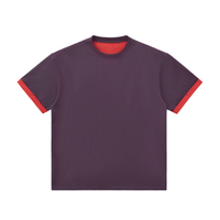 T-shirt original poignets contrastés violet porté - CHT'M Boutique