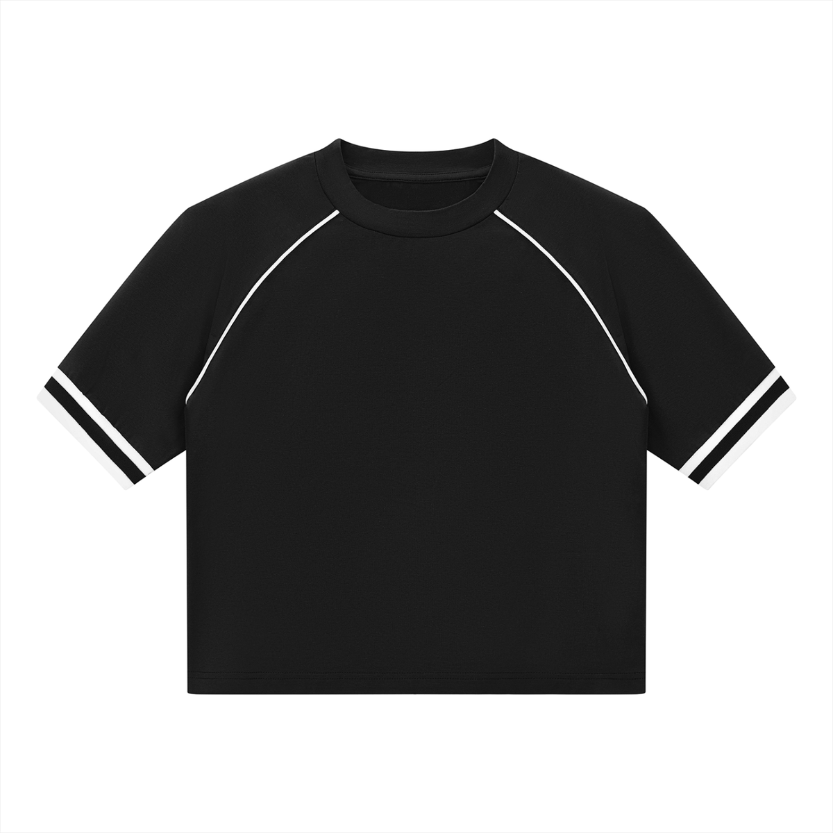 T-shirt raglan côtelé original blanc porté - CHT'M Boutique
