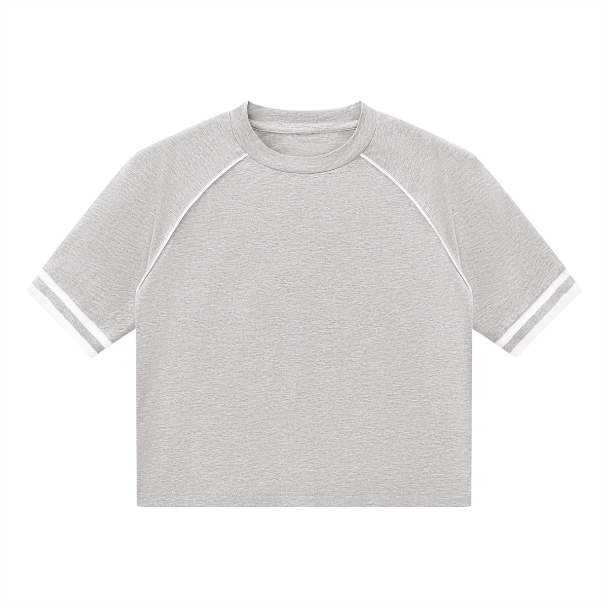 T-shirt raglan côtelé original gris fleur porté - CHT'M Boutique
