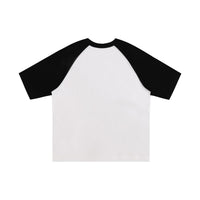 Dos uni du t-shirt raglan FLEMME blanc à manches noires