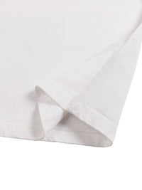 Détail de l'ourlet de manche du t-shirt raglan FLEMME en coton blanc