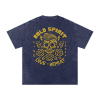 T-shirt tête de mort bleu marine, grand imprimé Bold Spirit dans le dos