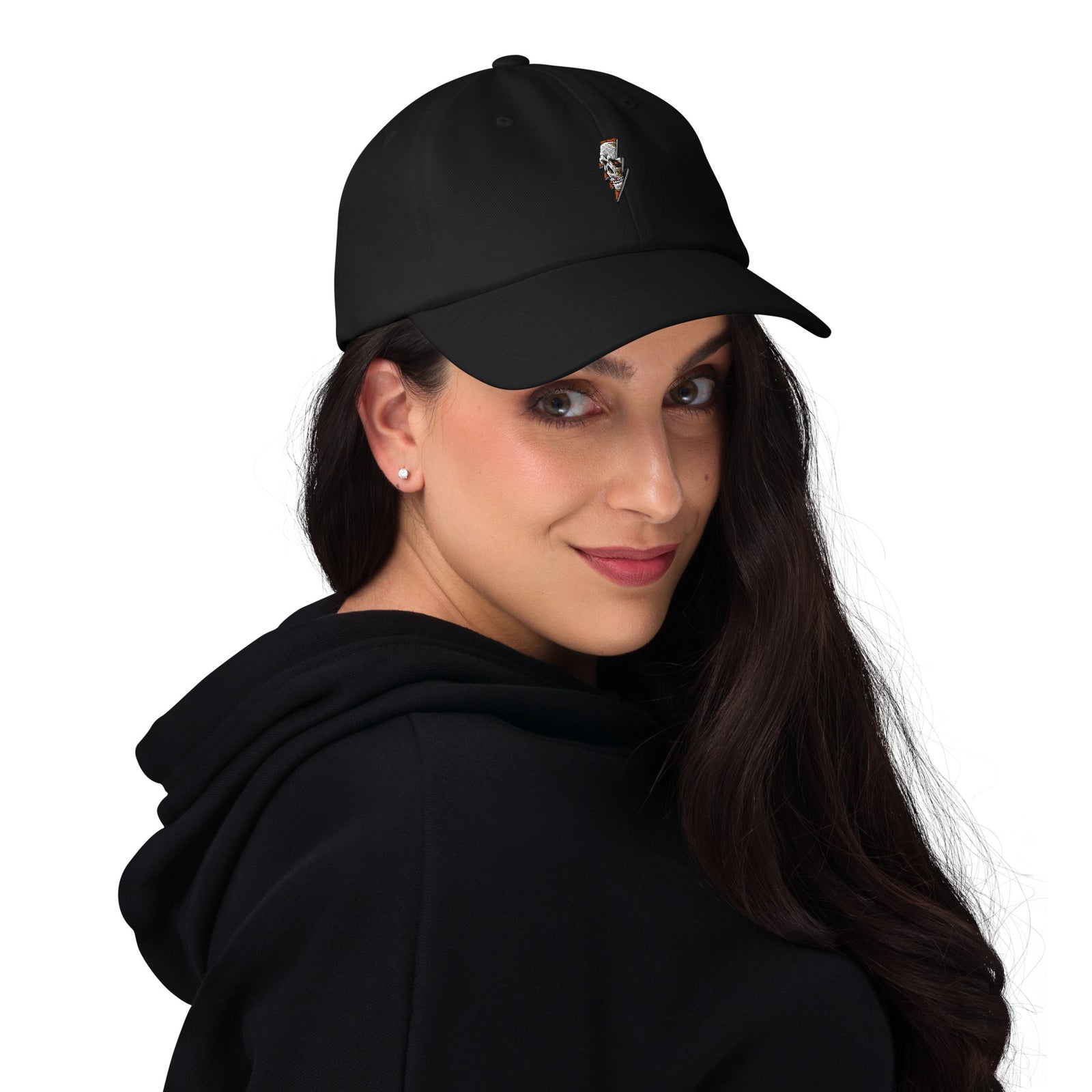 Casquette baseball thunder skull noir vue de profil CHT'M Boutique