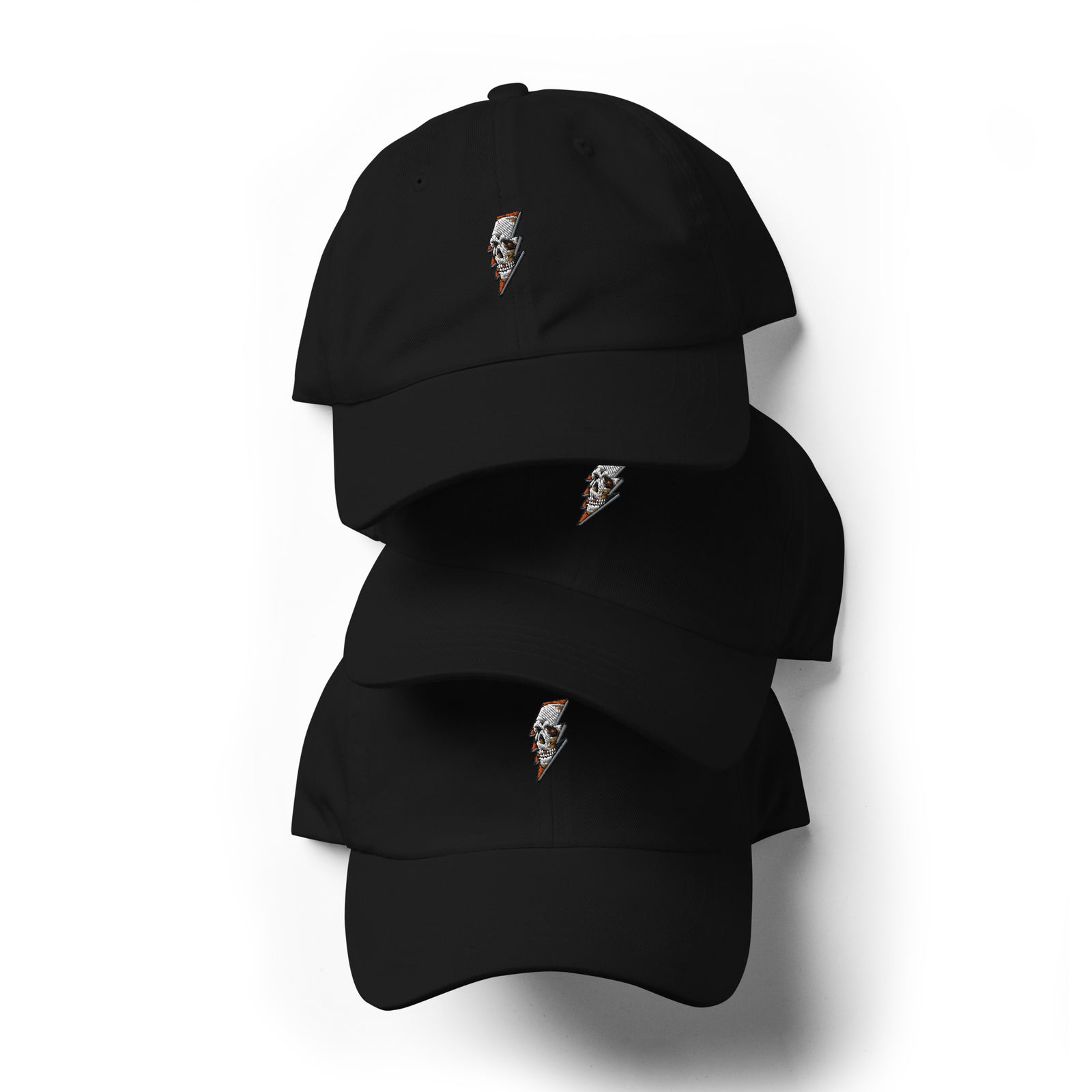 Casquette baseball thunder skull noir vue de trois quarts CHT'M Boutique